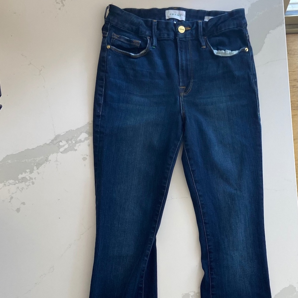 Frame Le Mini Boot Dark Wash Jeans